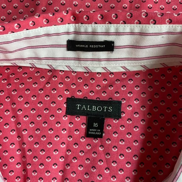 Talbots Womens Wrinkle Resistant Pink Button-Up Shirt Size 16 - Picture 5 of 6